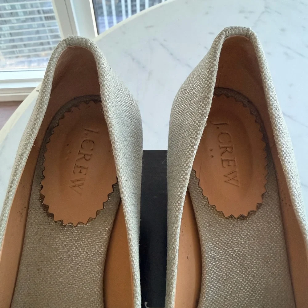 J. Crew Canvas Espadrille Wedges in Gray Size 8.5